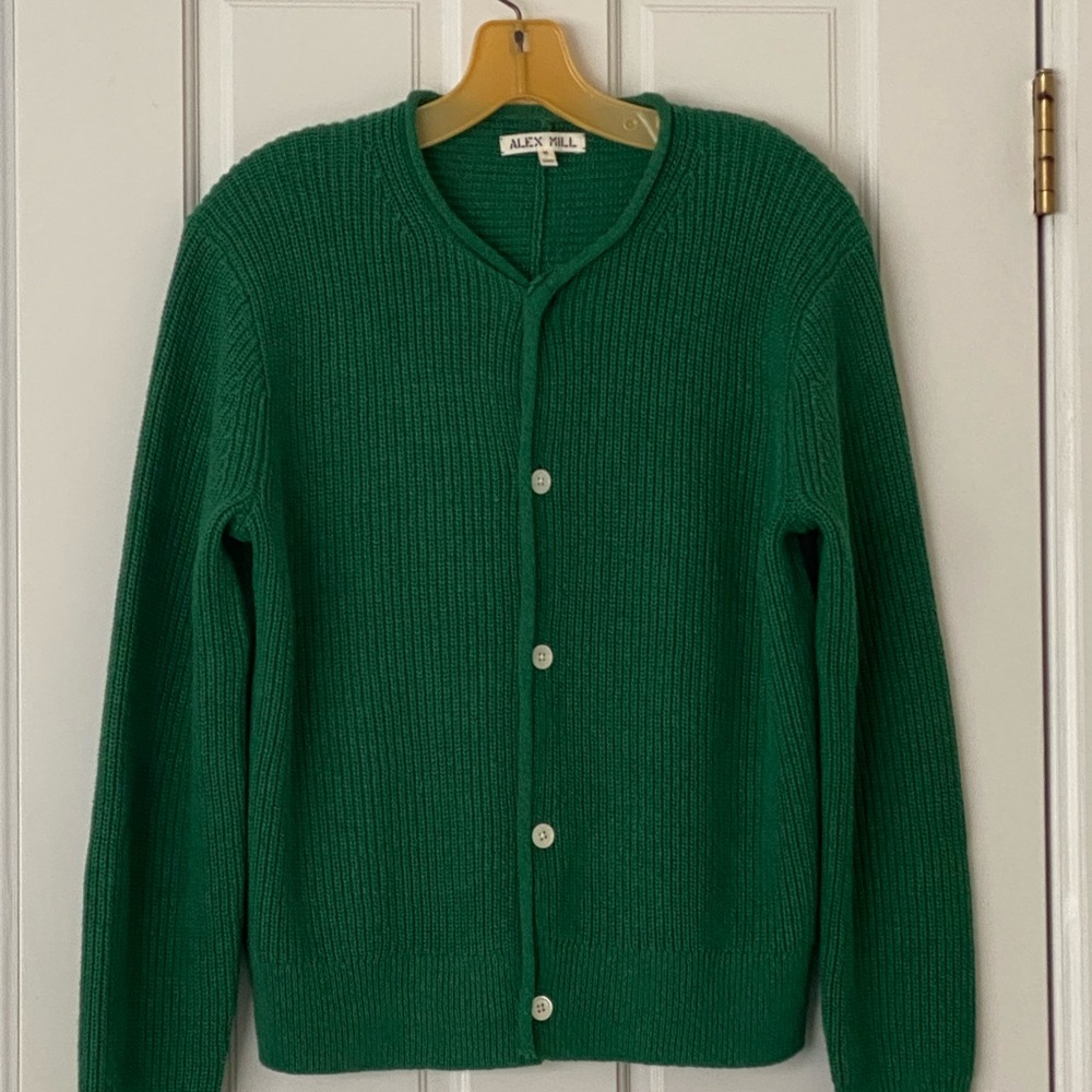 Alex Mill Emerald Button-Up Cardigan